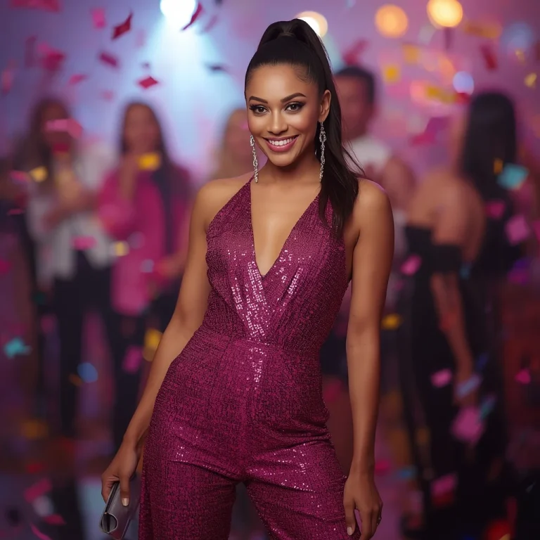 Glamorous Fuchsia Sequin Jumpsuit for a High-Energy Party | chatgpt prompt