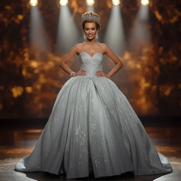 Hollywood Royalty in a Strapless Silver Sequin Ball Gown | best ai prompt 2026